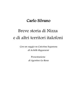 cover image of Breve storia di Nizza e di altri territori italofoni